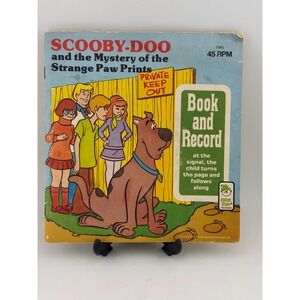 1985 Scooby Doo and the Mystery of the Strange Paw Prints Book and Record 45 RPM